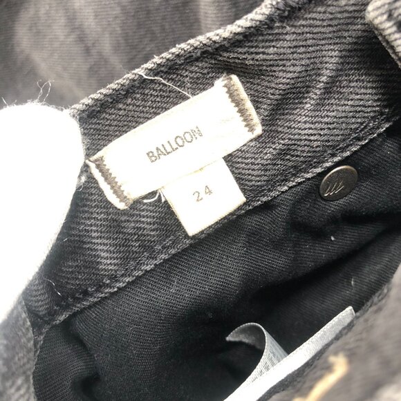 Madewell Balloon Jeans Womens 24 Noll Wash Black High Rise Barrel Leg Wide Leg - Picture 10 of 12